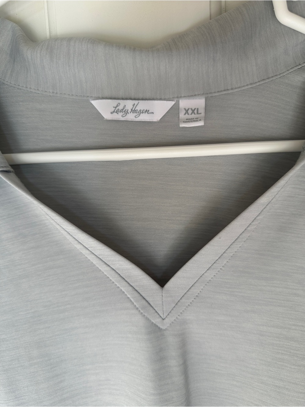 LADY HAGEN Sleeveless Golf Polo Top Gray Space Dye V-Neck Collared XXL - Picture 2 of 3